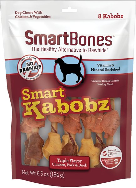 SmartBones Smart Kabobz Real Chicken, Pork & Duck Dog Treats, 8 count slide 1 of 7