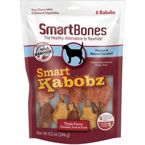 SmartBones Smart Kabobz Real Chicken, Pork & Duck Dog Treats, 8 count