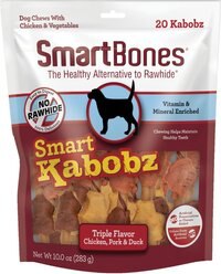SmartBones Smart Kabobz Real Chicken, Pork & Duck Dog Treats, 20 count