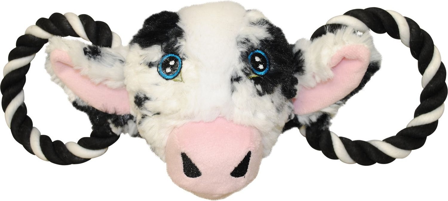 JOLLY PETS TugaMals Cow Dog Toy, Medium