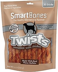 SmartBones Twists Wrapped Chicken Dog Treats, 30 count