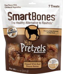 SmartBones Pretzel Dipped Peanut Butter Dog Treats, 7 count