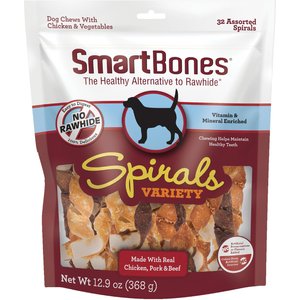 SmartBones Spirals Variety Pack Dog Treats, 32 count