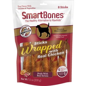 SmartBones Chicken Wrapped Sticks Sirloin Dog Treats, 8 count