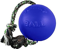 Jolly Pets Romp-n-Roll Dog Toy, Blue, 4.5-in