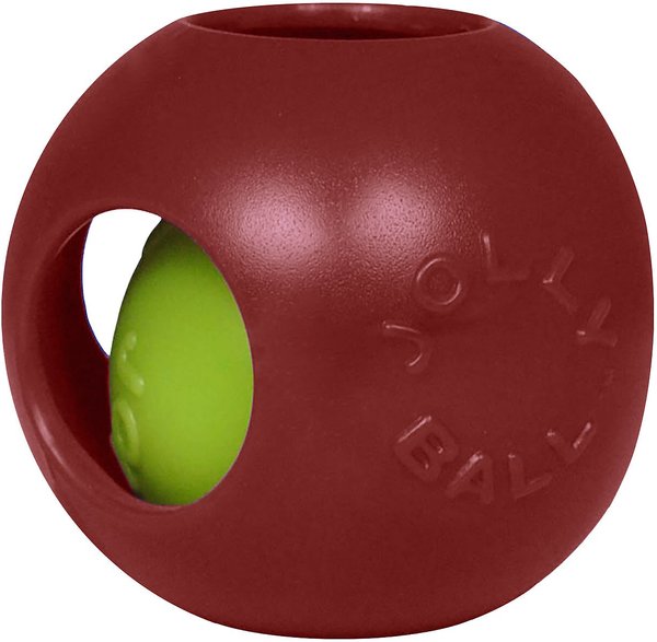 Jolly Pets Teaser Ball Dog Toy, Red, 4.5-in slide 1 of 5
