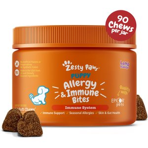 Zesty Paws Puppy Aller-Immune Bites Lamb Flavor Soft Chew Supplement for Dogs, 90 count