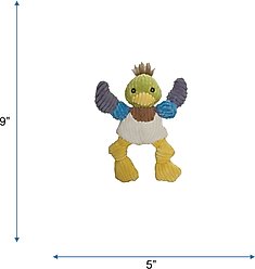 HuggleHounds Barnyard Durable Plush Corduroy Knottie Duck Squeaky Dog Toy, Small slide 2 of 9