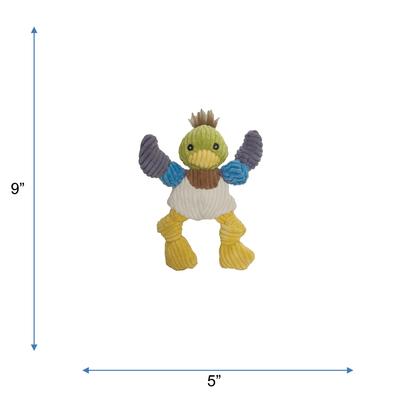 Show full view: HuggleHounds Barnyard Durable Plush Corduroy Knottie Duck Squeaky Dog Toy, Small slide 2 of 11