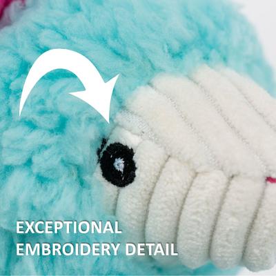 Show full view: HuggleHounds Barnyard Durable Plush Corduroy Knottie Duck Squeaky Dog Toy, Small slide 9 of 11