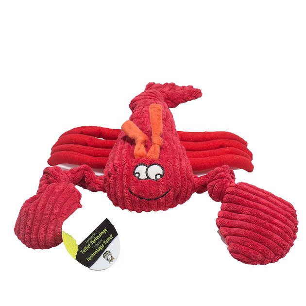 HuggleHounds Sea Creature Durable Plush Corduroy Knottie Squeaky Dog Toy