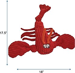 HuggleHounds Sea Creature Durable Plush Corduroy Knottie Squeaky Dog Toy, Lobsta, Large slide 2 of 9