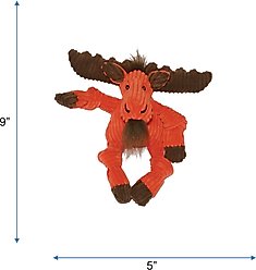 HuggleHounds Woodlands Durable Plush Corduroy Knottie Moose Squeaky Dog Toy, Small slide 2 of 8