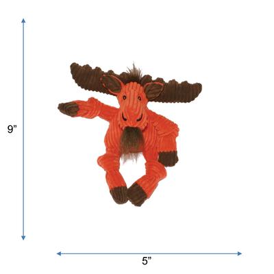 Show full view: HuggleHounds Woodlands Durable Plush Corduroy Knottie Moose Squeaky Dog Toy, Small slide 2 of 11