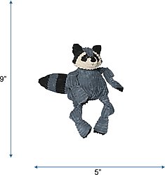 HuggleHounds Woodlands Durable Plush Corduroy Knottie Racoon Squeaky Dog Toy, Small slide 2 of 7