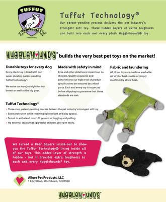 Show full view: HuggleHounds Woodlands Durable Plush Corduroy Knottie Racoon Squeaky Dog Toy, Small slide 5 of 9