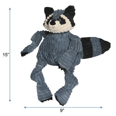 Show full view: HuggleHounds Woodlands Durable Plush Corduroy Knottie Racoon Squeaky Dog Toy, Large slide 2 of 11