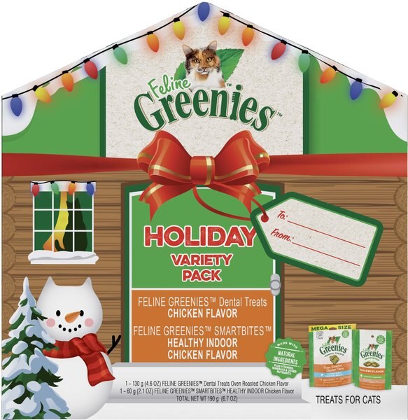 Greenies Holiday Chicken Flavor Variety Pack Cat Treats, 6.7-oz pack slide 1 of 8