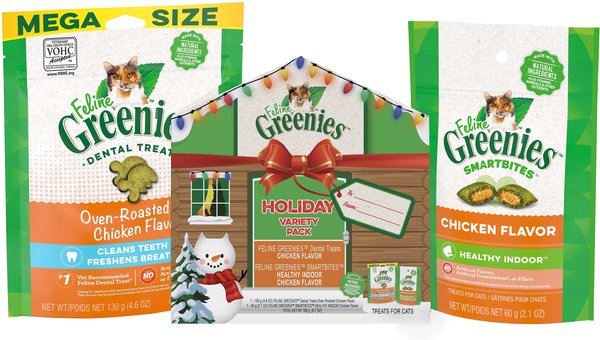 Show full view: Greenies Holiday Chicken Flavor Variety Pack Cat Treats, 6.7-oz pack slide 4 of 10