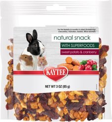 Kaytee Natural Snack with Superfoods Sweet Potato & Cranberry Blend Small Pet Treats, 3-oz bag