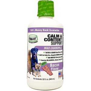 Liquid-Vet Calm & Content Support Bacon Flavor Liquid Calming Supplement for Dogs, 32-oz bottle