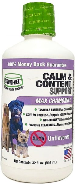 Liquid-Vet Calm & Content Support Unflavored Liquid Calming Supplement for Dogs, 32-oz bottle slide 1 of 4