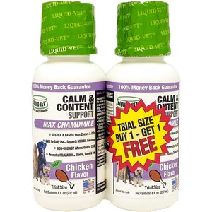 Liquid-Vet Calm & Content Support Chicken Flavor Calming Supplement for Dogs, 8-oz bottle, 2 count