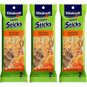Vitakraft Crunch Sticks Carrot & Honey Small Pet Treats, 9-oz bag, 3 count
