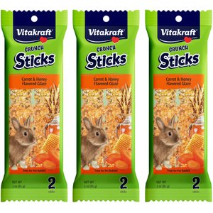 Vitakraft Crunch Sticks Carrot & Honey Rabbit Treat, 9-oz bag, 3 count