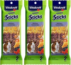 Vitakraft Crunch Sticks Wild Berry & Honey Guinea Pig Chewable Treats, 11.25-oz bag, 3 count