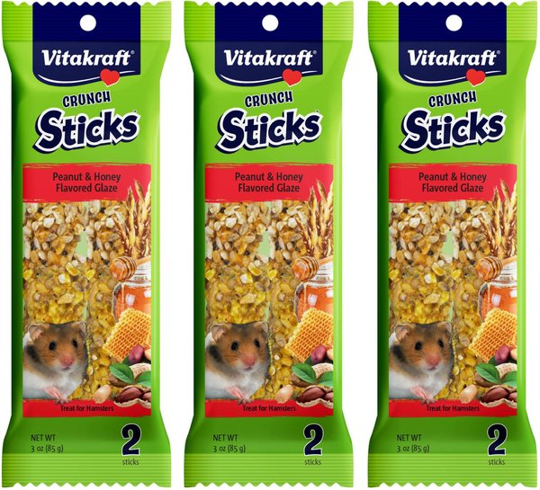 Vitakraft Crunch Sticks Peanut & Honey Small Pet Treats, 9-oz bag, 3 count slide 1 of 5