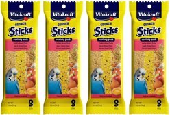 Vitakraft Crunch Sticks Honey, Egg & Apple Variety Pack Parakeet Bird Treat Toy, 10-oz bag, 4 count