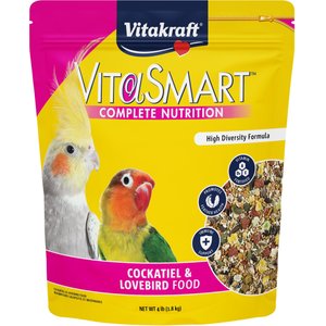 Vitakraft Vita Smart Gourmet Fortified Daily Cockatiel & Lovebird Food, 4-lb bag