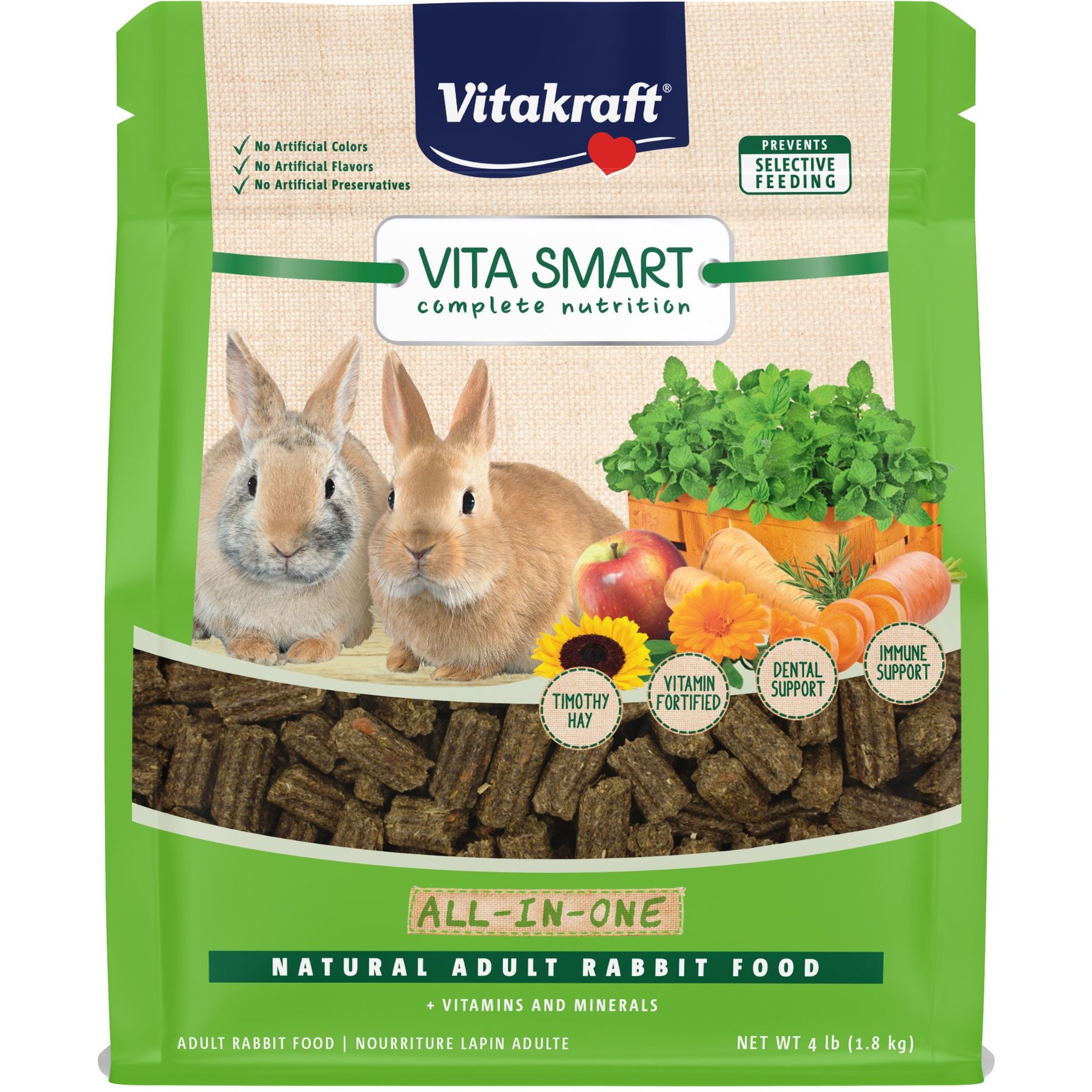 Discontinued - VITAKRAFT Vita Smart All-In-One Timothy Hay Adult Rabbit ...