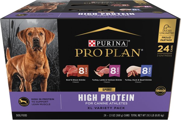 Purina Pro Plan Sport High Protein Wet Canned Dog Food Variety Pack, 13-oz, case of 24 slide 1 of 8