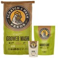 Chicken Starter Kit - Scratch and Peck Feeds Organic Grower Chicken & Duck Feed, Grower Grit Supplement, Organic Herbs Supplement