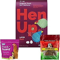 Chicken Starter Kit - Hen Up Organic Chicken Food, Sav-A-Calf Supplement, Happy Hen Treats