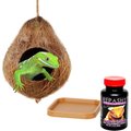 Reptile Starter Kit - SunGrow Crested & Leopard Gecko Coconut Hide, Humid Cave for Frog, Reptile & Amphibian + 2 other items