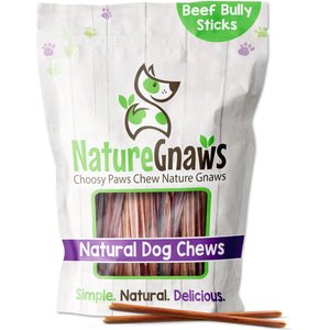 Nature Gnaws 5-6-inch Super Skinny Beef Flavor Bully Sticks Dog Treats, 15 count