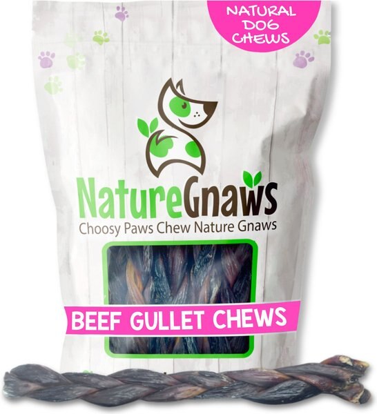 Nature Gnaws 11 to 12-in Braided Gullet Sticks Natural Dog Chew Treats