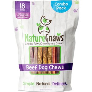 Nature Gnaws Premium Dog Chews Variety Pack, 18 count