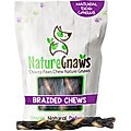 Nature Gnaws 11-12-inch Braided Bully Twist Beef Flavor Dog Treat, 5 count