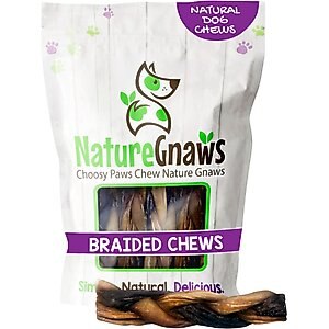 Nature Gnaws 5-6-inch Braided Gnaws Beef Flavor Dog Treats, 12 count