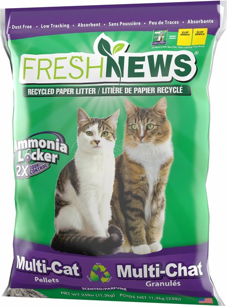 Fresh News Non-Clumping Scented Paper Cat Litter, 25-lb bag slide 1 of 9
