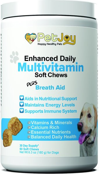 PetJoy Enhanced Daily Multivitamin Soft Chews Supplement for Dogs, 60 count slide 1 of 3
