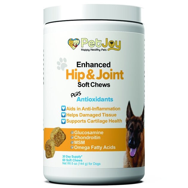 PETJOY Enhanced Hip & Joint Soft Chews Supplement for Dogs, 60 count