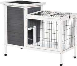 PawHut Wooden Outdoor Rabbit Hutch slide 2 of 9