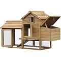 PawHut Nesting Box Wooden Chicken Coop, Hen House & Rabbit Hutch, Natural Wood
