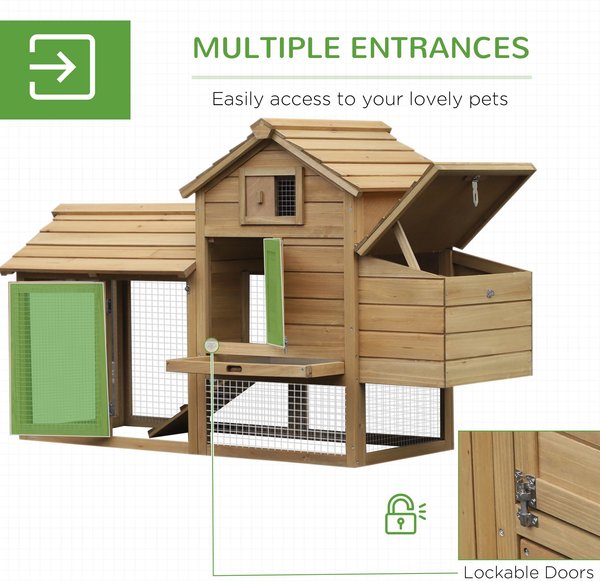 PawHut Nesting Box Wooden Chicken Coop, Hen House & Rabbit Hutch