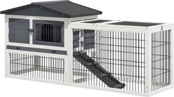 PawHut 2-Story Solid Wood Rabbit Hutch slide 2 of 9